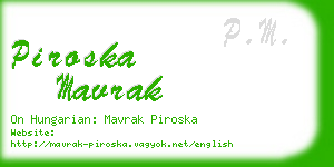 piroska mavrak business card